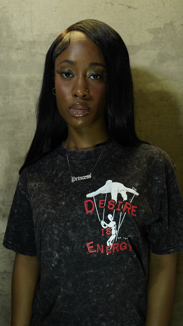Black & Red Acid Washed Puppet Tee