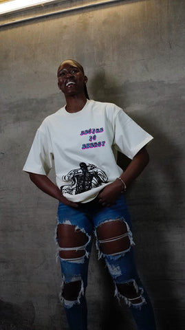 “I’m Wired Different” Baby Blue & Hot Pink - OFF WHITE Tee