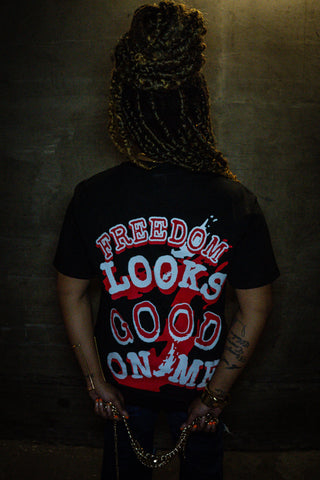 “Freedom” - Black & Red Tee