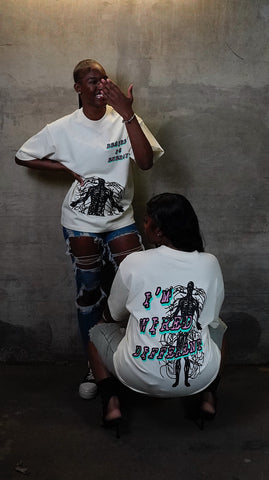 “I’m Wired Different” Pink & Mint - OFF WHITE Tee