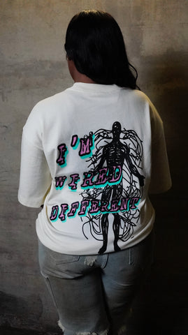 “I’m Wired Different” Pink & Mint - OFF WHITE Tee