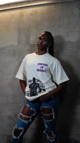 “I’m Wired Different” Baby Blue & Hot Pink - OFF WHITE Tee