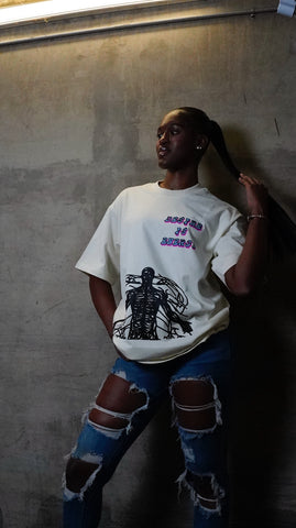 “I’m Wired Different” Baby Blue & Hot Pink - OFF WHITE Tee