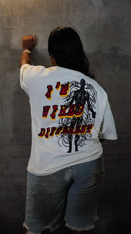 “I’m Wired Different” Red & Gold - OFF WHITE Tee