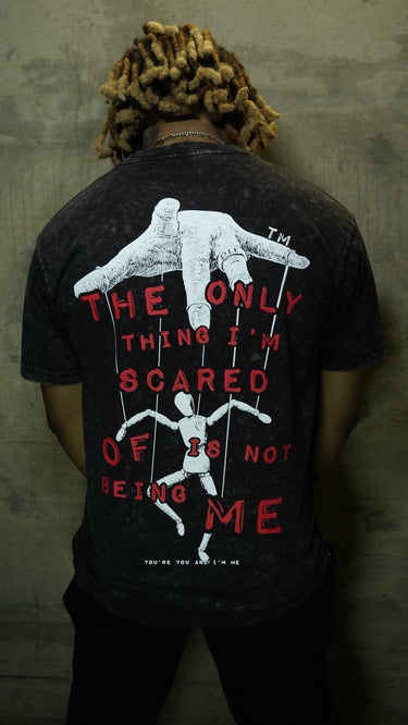 Black & Red Acid Washed Puppet Tee