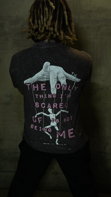 Brown & Pink Acid Washed Puppet Tee