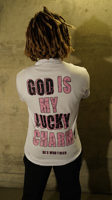 Pink "GOD IS MY LUCKY CHARM" Tee